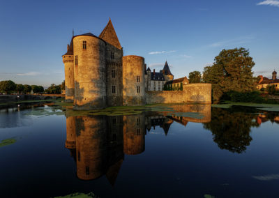 Sébastien Crego château sully sur loire soleil couchant douves