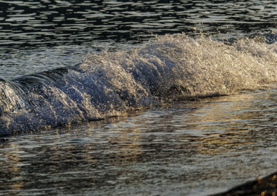 Sébastien Crego vague liquide écume plage soleil couchant